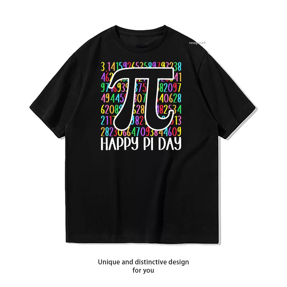 

Happy Pi Day Math Art TShirt cotton T shirt Unisex Adult couple streetwealtops tee Short sleev Casual S