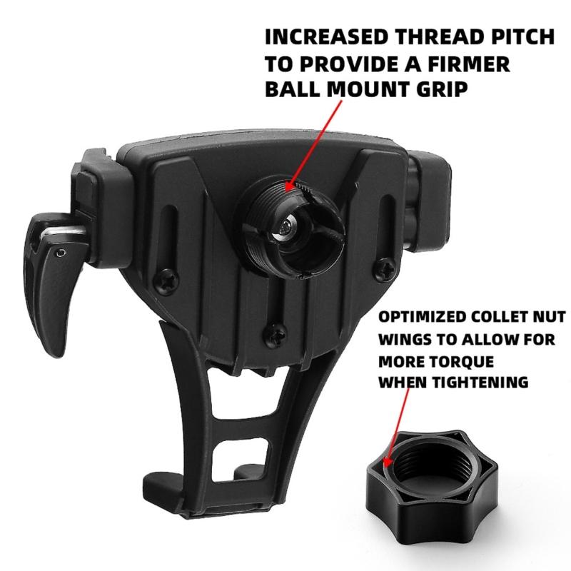 Innovative Offset Base Motorcycle Phone Mount with 360 Rotation Metal Plastic Phone Support for Stable Navigation View