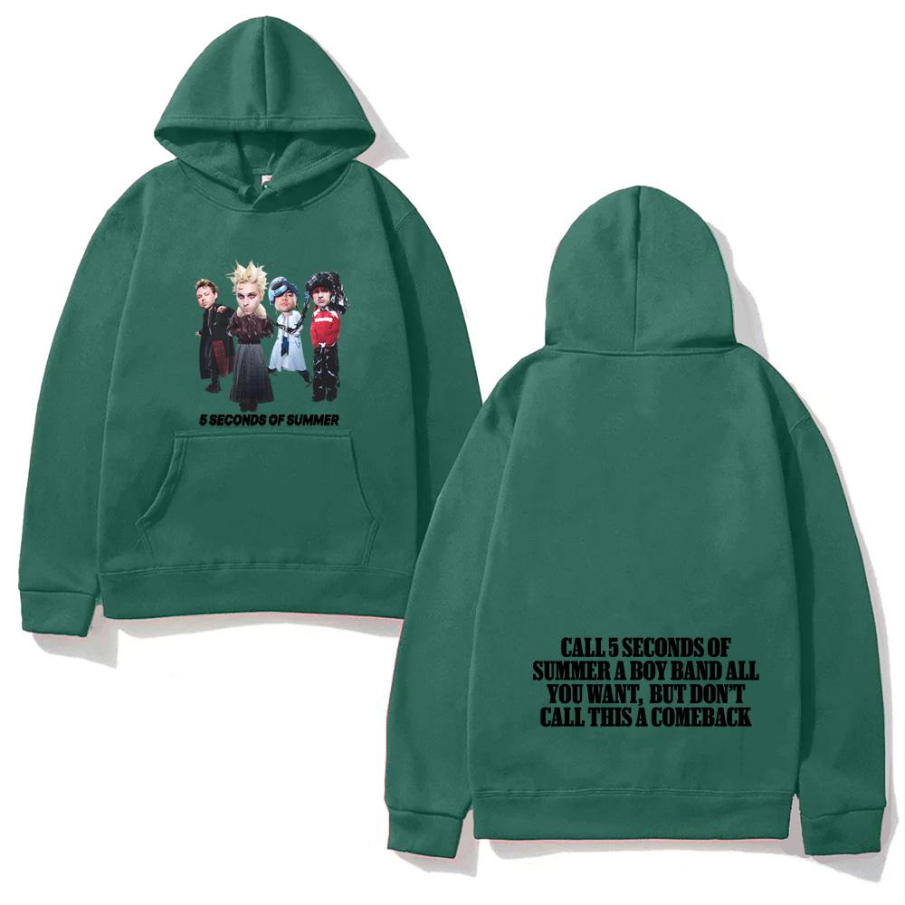 5 Seconds of Summer NEW Album Hooded Grunge Autumn Winter Gothic Sweatshirt with Hooded Fleece Clothes High Quality Top