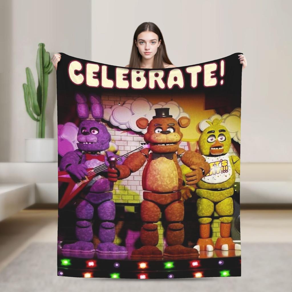 Five Nights Horror Game Blanket Fleece Summer   Multifunction Lightweight Throw Blanket for Bedding Bedroom Bedding Throws