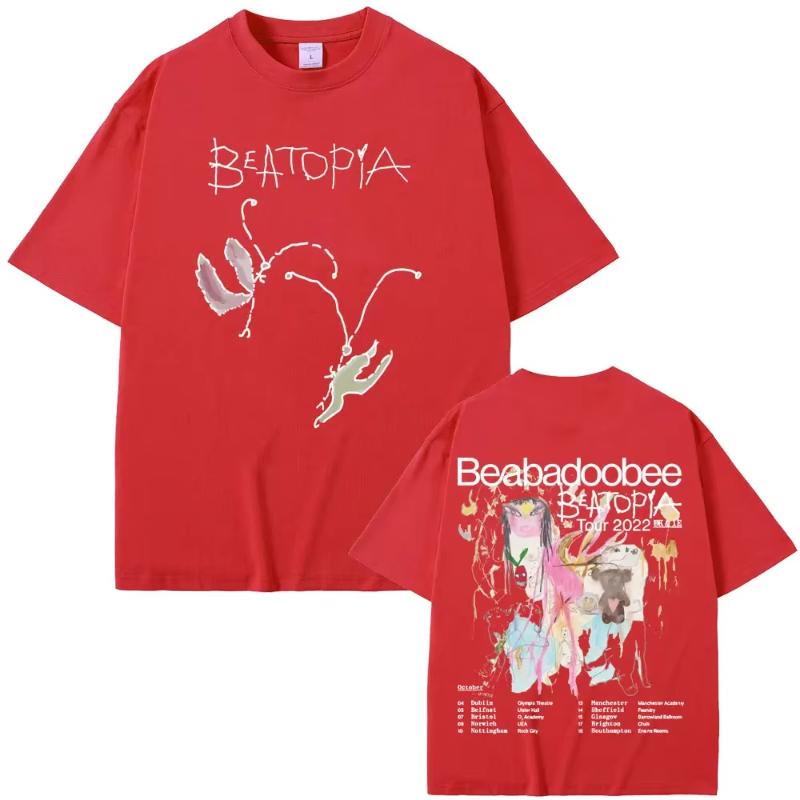 T-shirt Unisex Beabadoobee Beatopia Tour Moda Donna Harajuku T-shirt Unisex Casual Cotone Oversize Streetwear Estetica Magliette