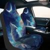 2pcs White Wolf Moon Fantasy Print Car Seat Covers Compatible For Cars/SUVs/Trucks, Fit Front Seat Protectors With Wolf & Moon D