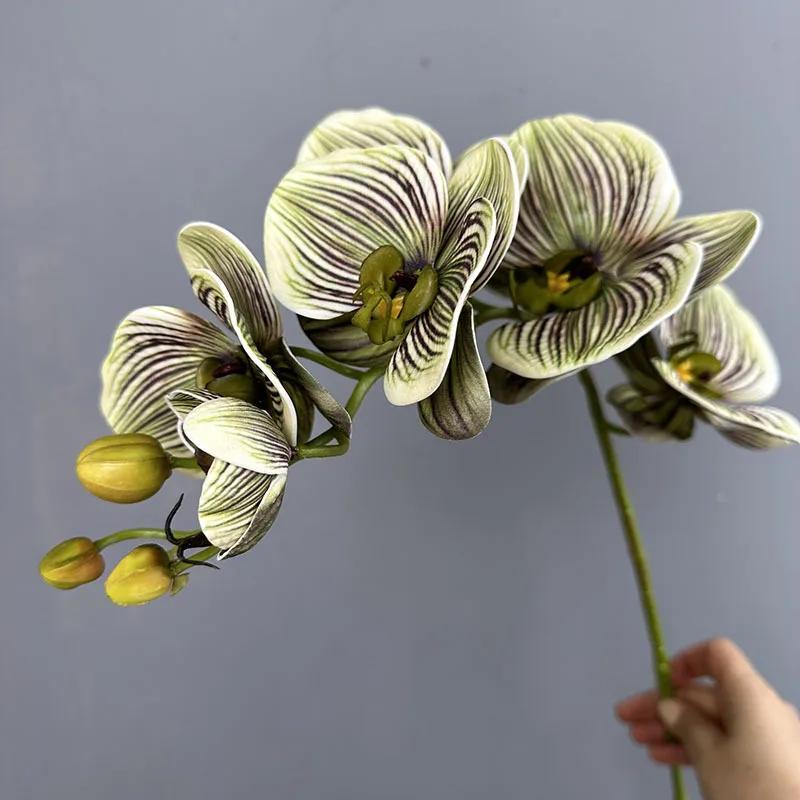 Künstlicher Schmetterlingsorchideen-Zweig mit Real-Touch-Kunstblume Hoteldekoration Silikon-Baumwolle Phalaenopsis Simulationsblumen