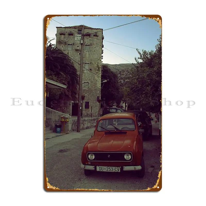 Old Car In Croatia Metal Signs Club Club Funny Custom Mural Tin Sign Poster 20x30cm(7.8x11.8inch)