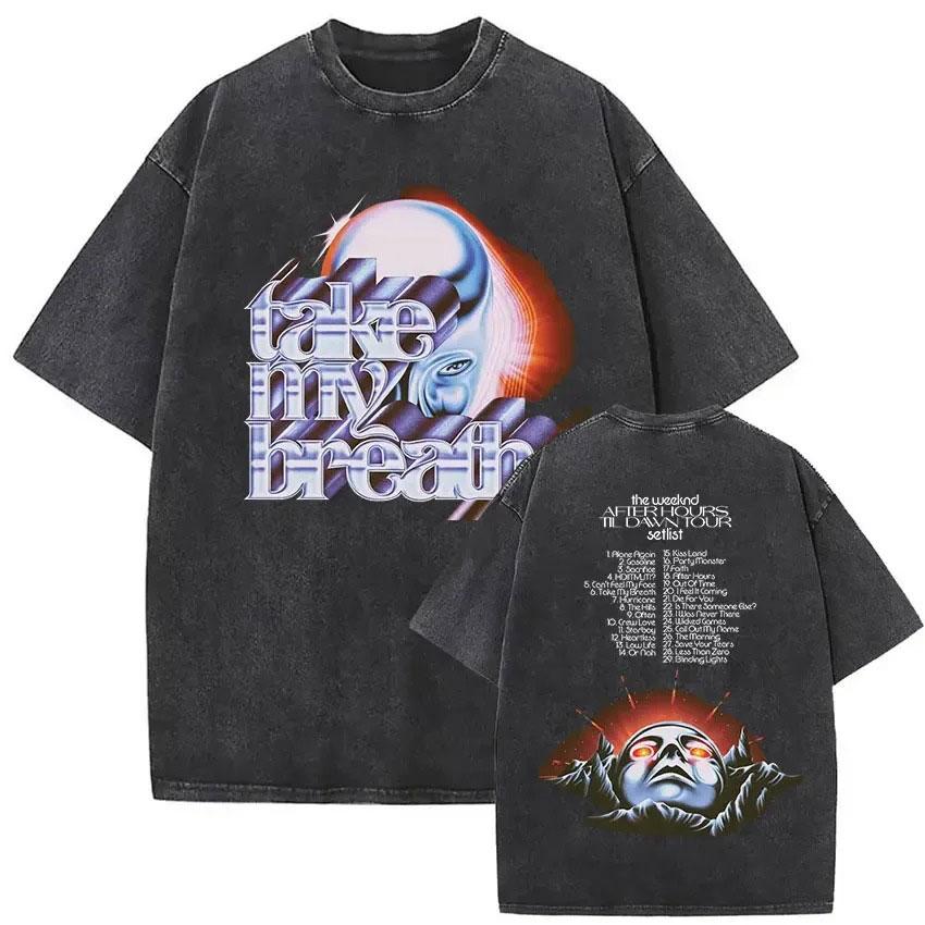 Hot Sale The Weeknd Vintage Graphic T Shirts Harajuku Music YK Short Sleeve Tshirt Unisex Gothic Casual Crewneck Tshirts