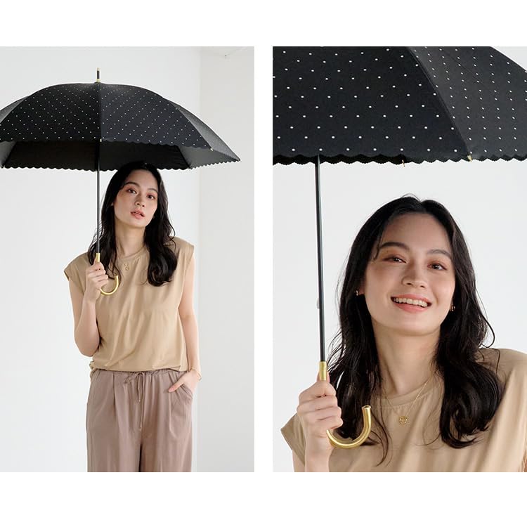 Sun Blackout Dot Flower Black Light UV Heat Rain or Folding 55cm Perfect for and Stylish and Cute for Product [2025] Wpc. Umbrella, Point, Mini, (100%