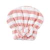 1pc Cute Bow Stripe Hair Hat Magic Microfiber Shower Cap Towel Bath Hats Dry Hair Cap Quick Drying Soft for Lady Turban Head