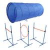 Dog Agility Training Equipment Collapsible Tunnel Jump Ring Poles Dog Obstacle Training Kit for Yard Outdoor