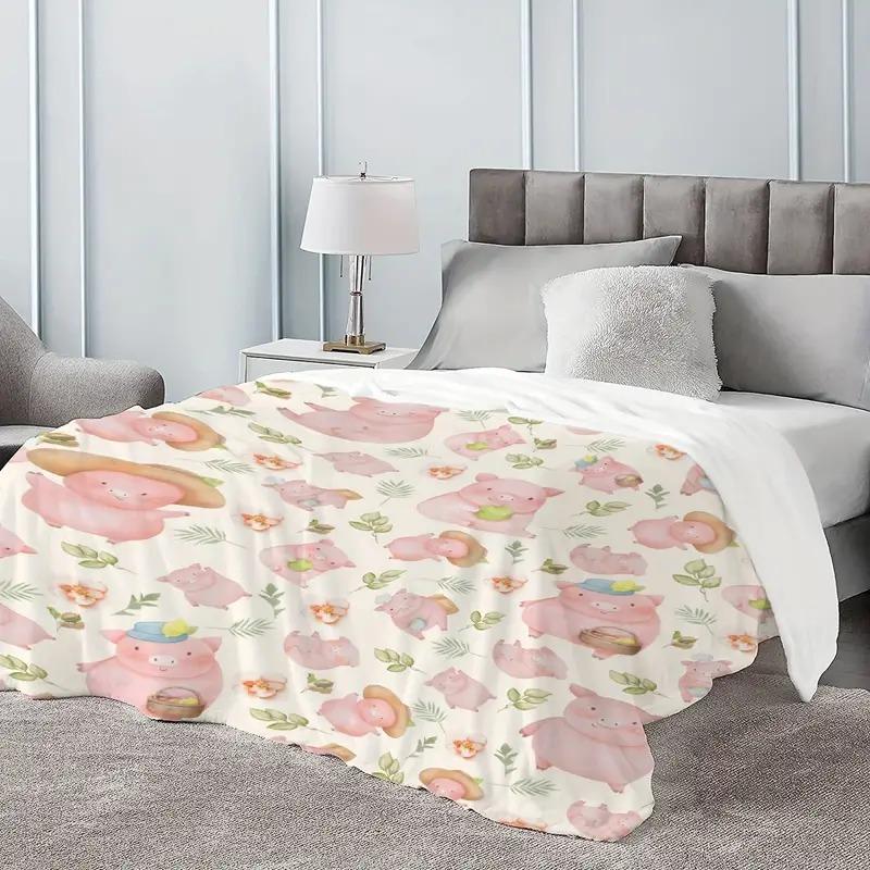 Piggy Blanket Soft And Comfortable Flannel Blanket Casual Warm Blanket Suitable For Sofa Bed Linen Selection