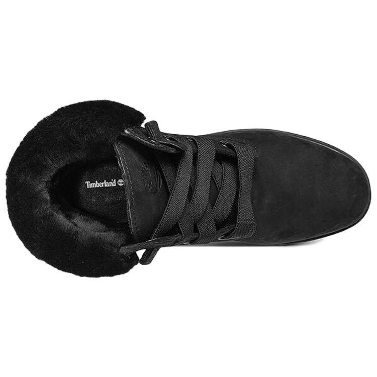 Timberland Plush Waterproof 6 Inch Boots Short Wide Women boots Black A25AM