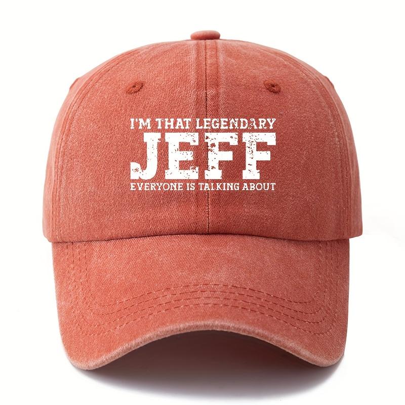 

I M THAT ARY JEFF Baseball Cap Classic Retro Style Washed Baseball Cap Unisex Adjustable Size Outdoor Sun Protection Hat помаранчевий