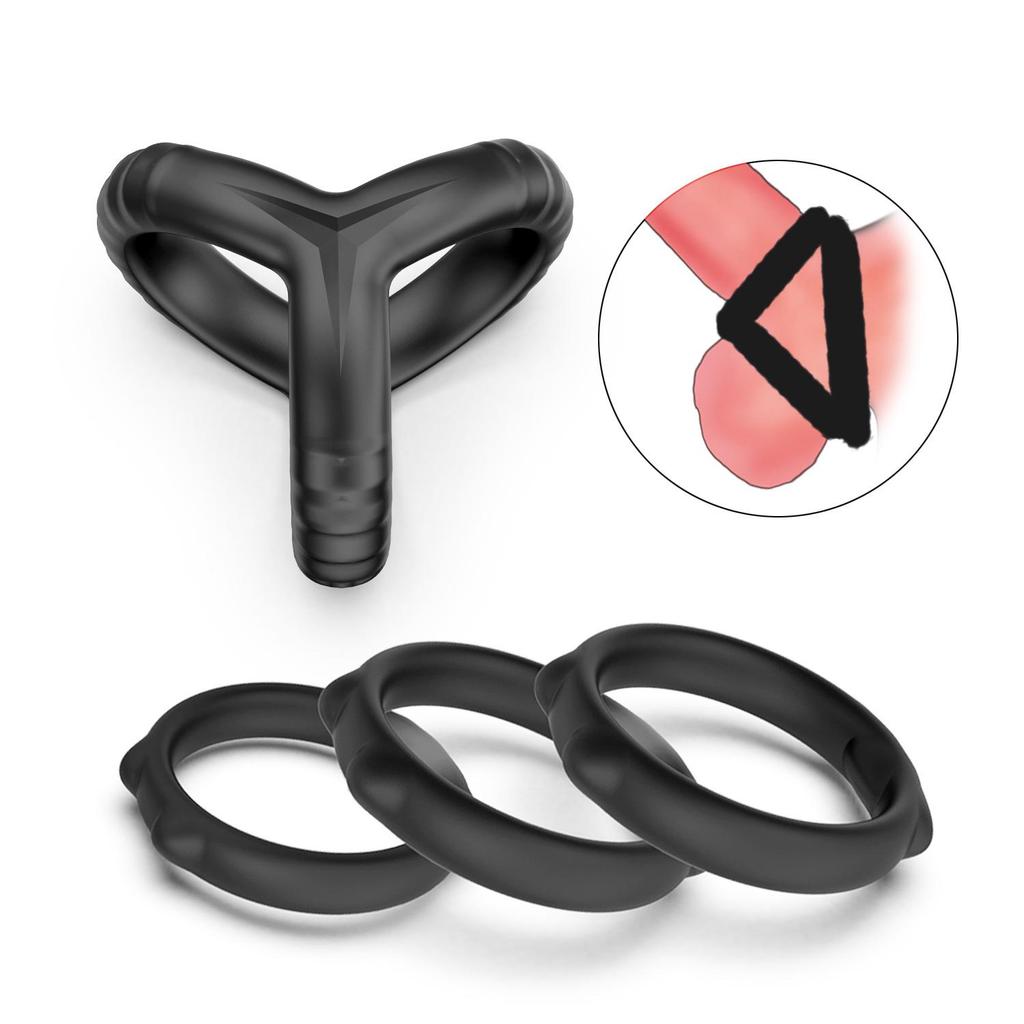 Men's Four-Piece Anti-Ejaculation Ring Set for Couples