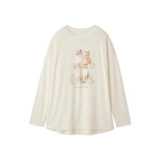 Gelato Pique Women s CAT One Point Long T Gelato Pique Pajamas Room Wear (OW-Off White, Free)
