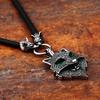 BEIER 2023 New Style Viking Stainless Steel Wolf Head Green Pendant Double Wolf Heads Necklace Animal Jewelry Gift