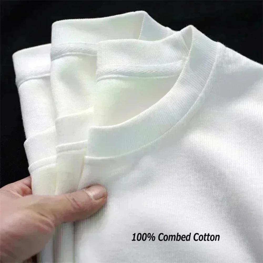 American Style Summer Cotton T-Shirt For Men Iron Tee Personality Print Street Fashion Fitness Clothing Women Casual Top