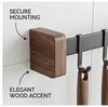 Soporte de Pared de Madera de Nogal Negro Premium Estante de Almacenamiento de Cocina sin Taladro Cuchillo Multifuncional Palillos Utensilio