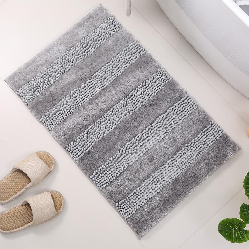 Chenille-Perlengarn-Badezimmer-Verdickungsmatte, rutschfeste Badteppiche im Waschbecken, Badewannen-Seitenbodenteppich, Duschraum-Fußmatte, Memory Foam 3D-Pad