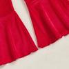 2025 Christmas Embroidered Bow Sweatshirt & Flared Pants Set