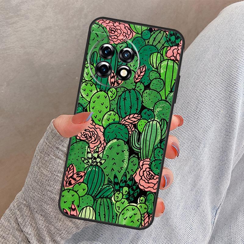 Plant Cactus Cover For OnePlus 12 12R 13 13R 11 10 Pro 8T 10T OnePlus Nord 4 CE 3 2 Lite N30 N20 N10 Case