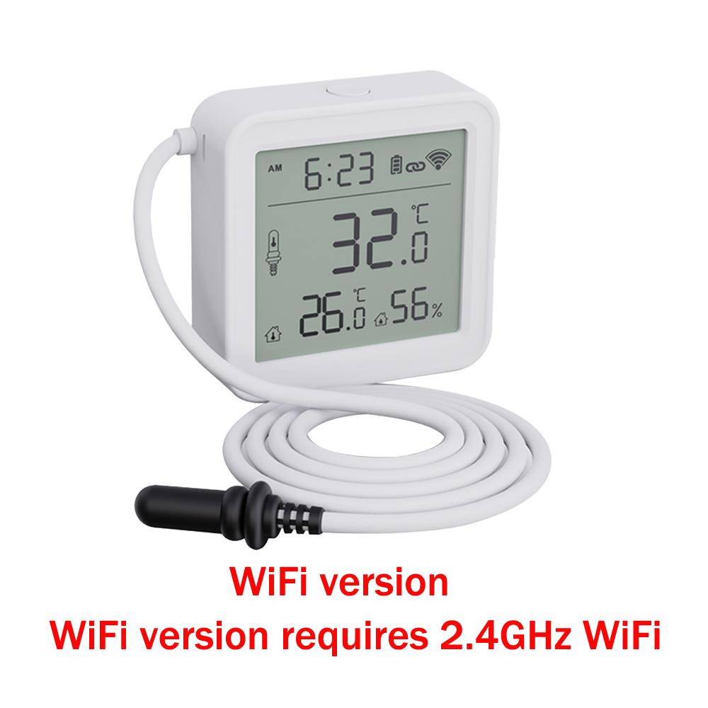 Tuya Zigbee WiFi Temperature Humidity Sensor 1M External Sensor Cable Probe APP Remote Control Work With SmartLife Yandex Alexa WiFi Version