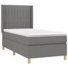 Maison Exclusive - Sommier à lattes de lit avec matelas Gris foncé 90x200 cm Tissu