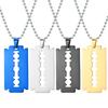 Trendy Stainless Steel Blade Necklace Men's Hip Hop Men and Women Personality Stainless Steel Pendant Punk Style