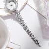 Ladies Rhinestone Bracelet Watch Luxury Quartz Watch Round Dial Elegant Wristwatch for Work Party Date