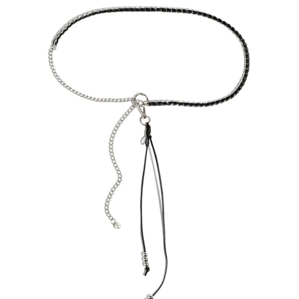 Metallic Chain Waist Chain With Handcrafted Beaded Design For Trendy Fashion Enthusiasts
