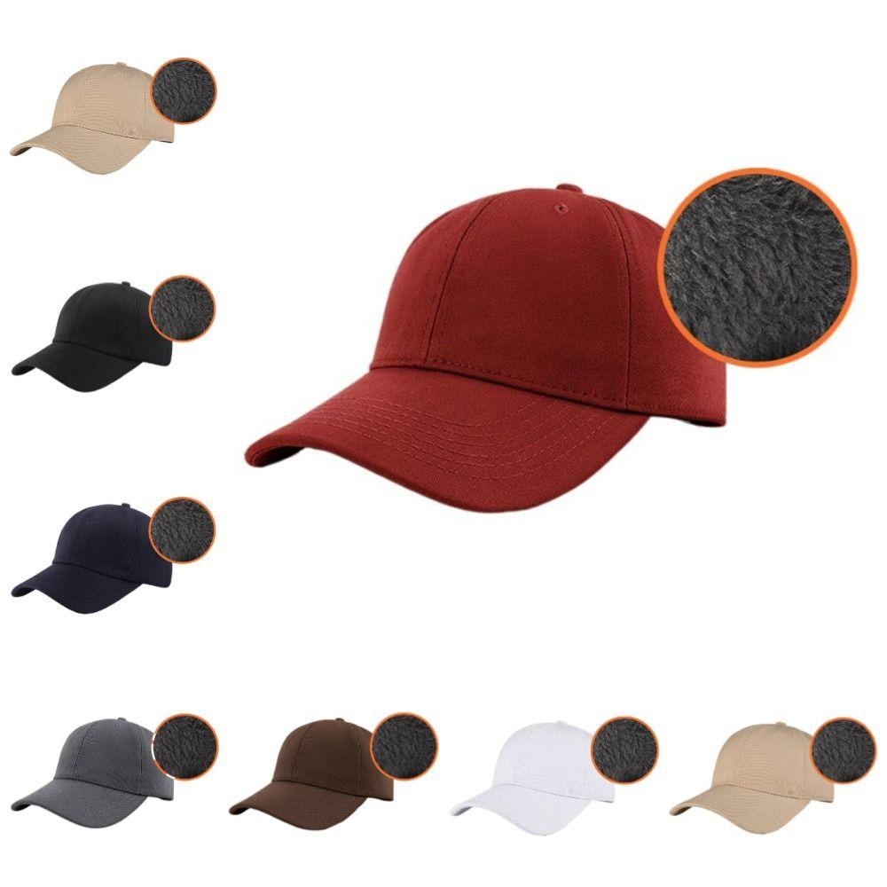 Solid Color Plush Baseball Cap Warm Duck Tongue Hat Vintage Sports Baseball Cap Outdoor