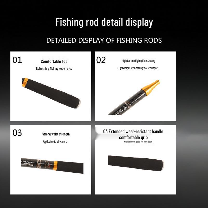 Ultraleichte 19-teilige Carbon-Teleskop-Angelrute - 43cm einziehbare Kurzabschnittsrute