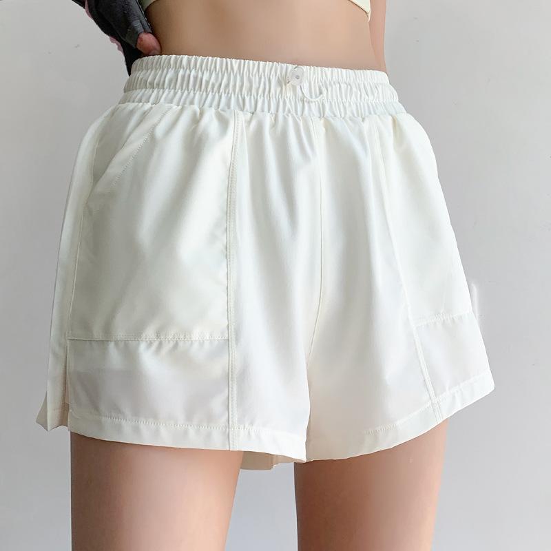 Fake Two Sports Shorts Women's Summer Loose Fitness Anti-walking Light Speed Dry Black Running Pants Elastic Waist