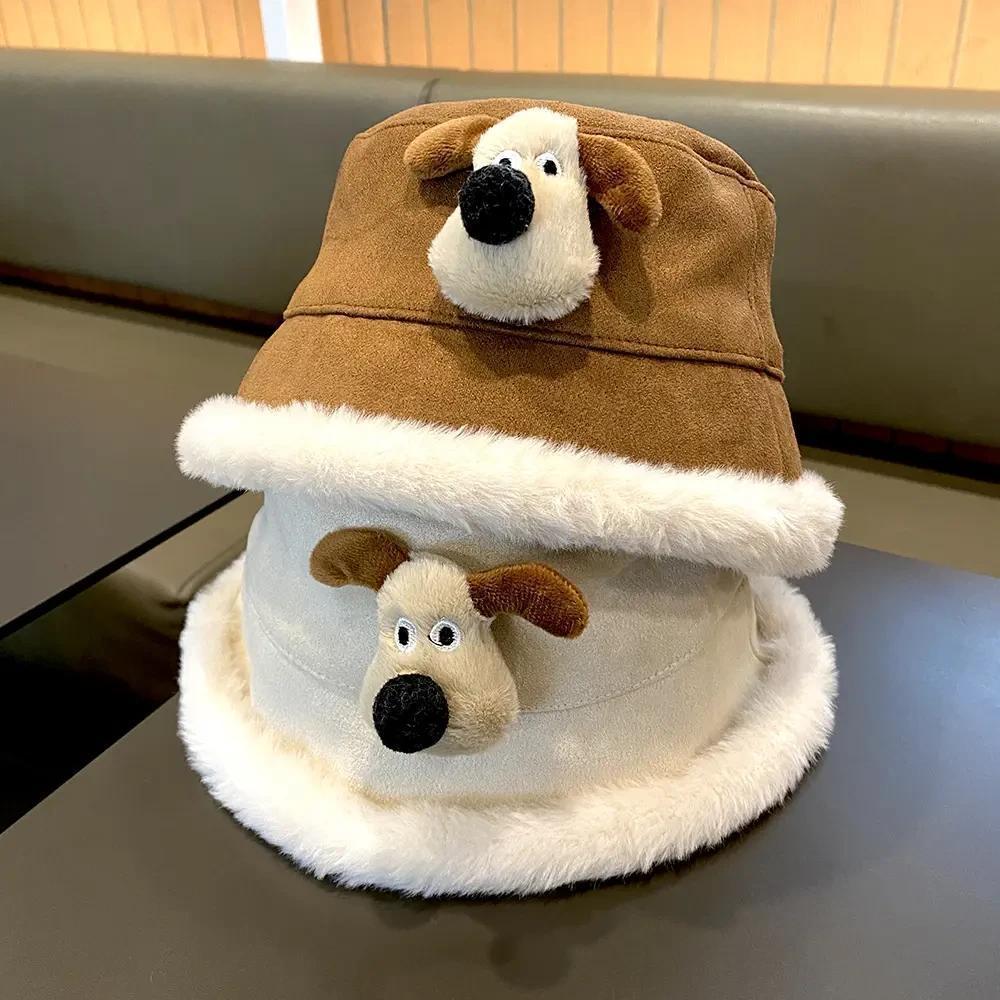 Childrens Winter Dog Print Fisherman Hat With Plush Lining For Baby Girls And Boys