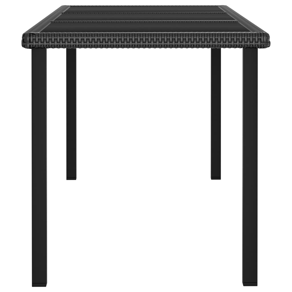 Garden Dining Table Black 180 x 70 x 73 cm Poly Rattan