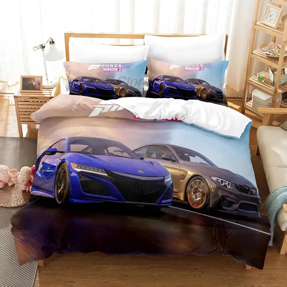 

Forza Sports Car 3D Print Duvet Cover Set For Boys Bedroom Single Double Queen King Size Quilt Cover Pillowcase EU single(135x200cm)