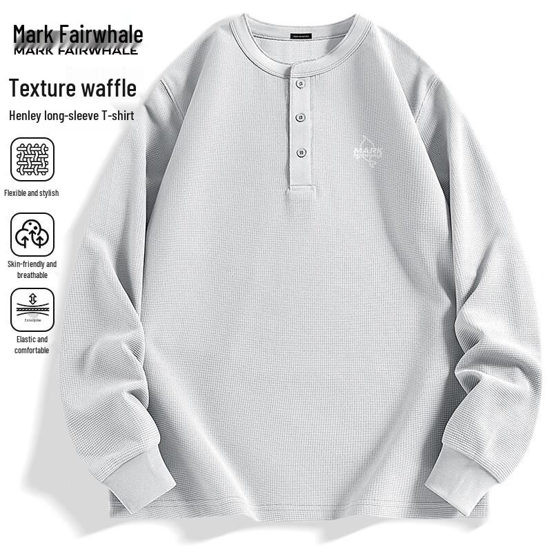 Mark Fairwhale Herren Waffelstrick Langarm T-Shirt