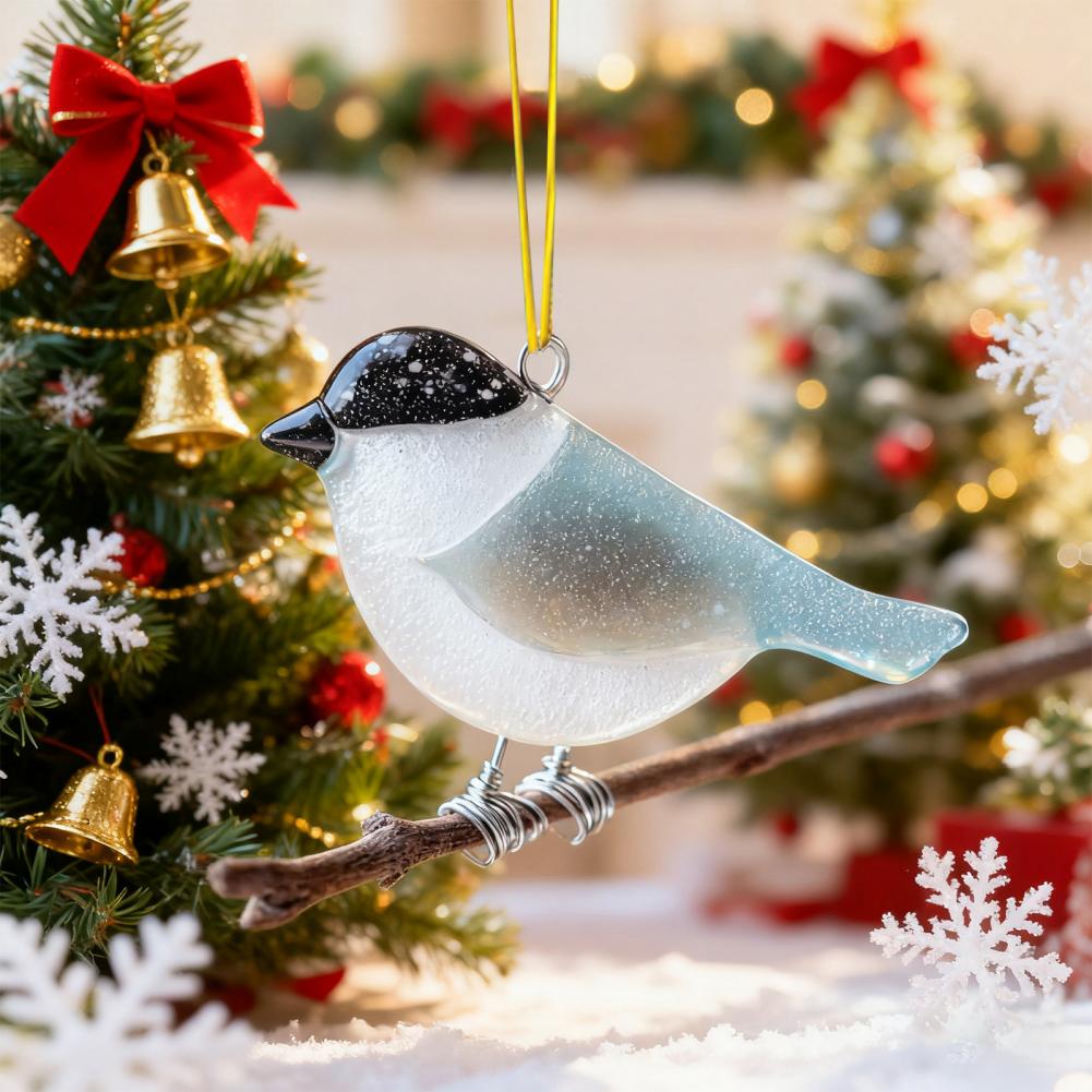 Acrylic Bird Hanging Decoration Winter Bird Hanging Ornament 2d Acrylic Bird Ornament Set Sea Glass Style Hummingbird for Lovers