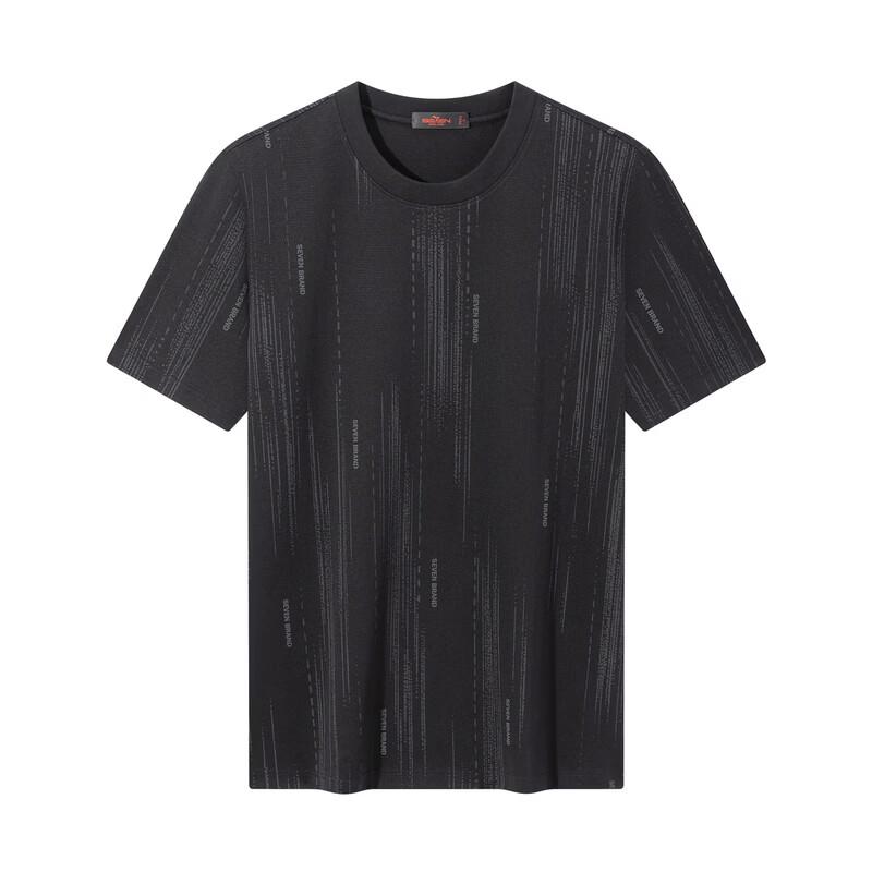 Seven Herren bedrucktes Kurzarm-Rundhals-T-Shirt