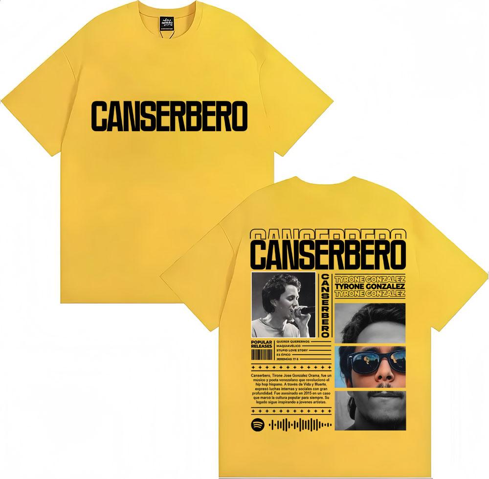 Rapper Canserbero Album Tour Print T Shirts Men Women Hip Hop Pop Music Vintage Tshirt Oversized Soft Cotton T Shirt Streetwear