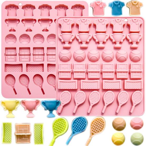 2 Pack Golf Ball Chocolate Molds 32 Cavities Golf Ball Sports Silicone Ice Cube Molds Golf Bags Shirts Golfer Shapes Mould for Chocolate Candy