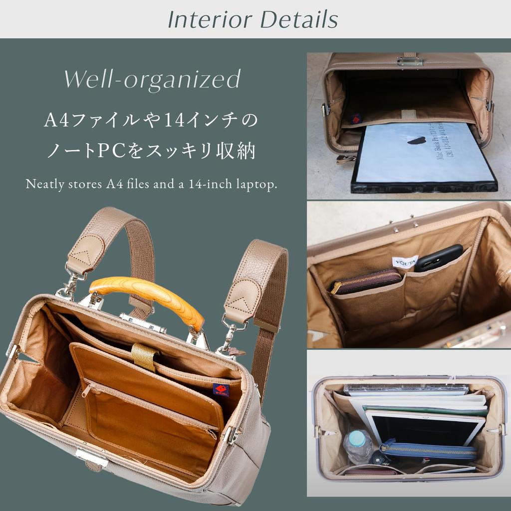 YOUTA ELK Toyooka Bag Dulles Bag, Made In Japan with Synthetic Leather, Vertical, Medium, Black