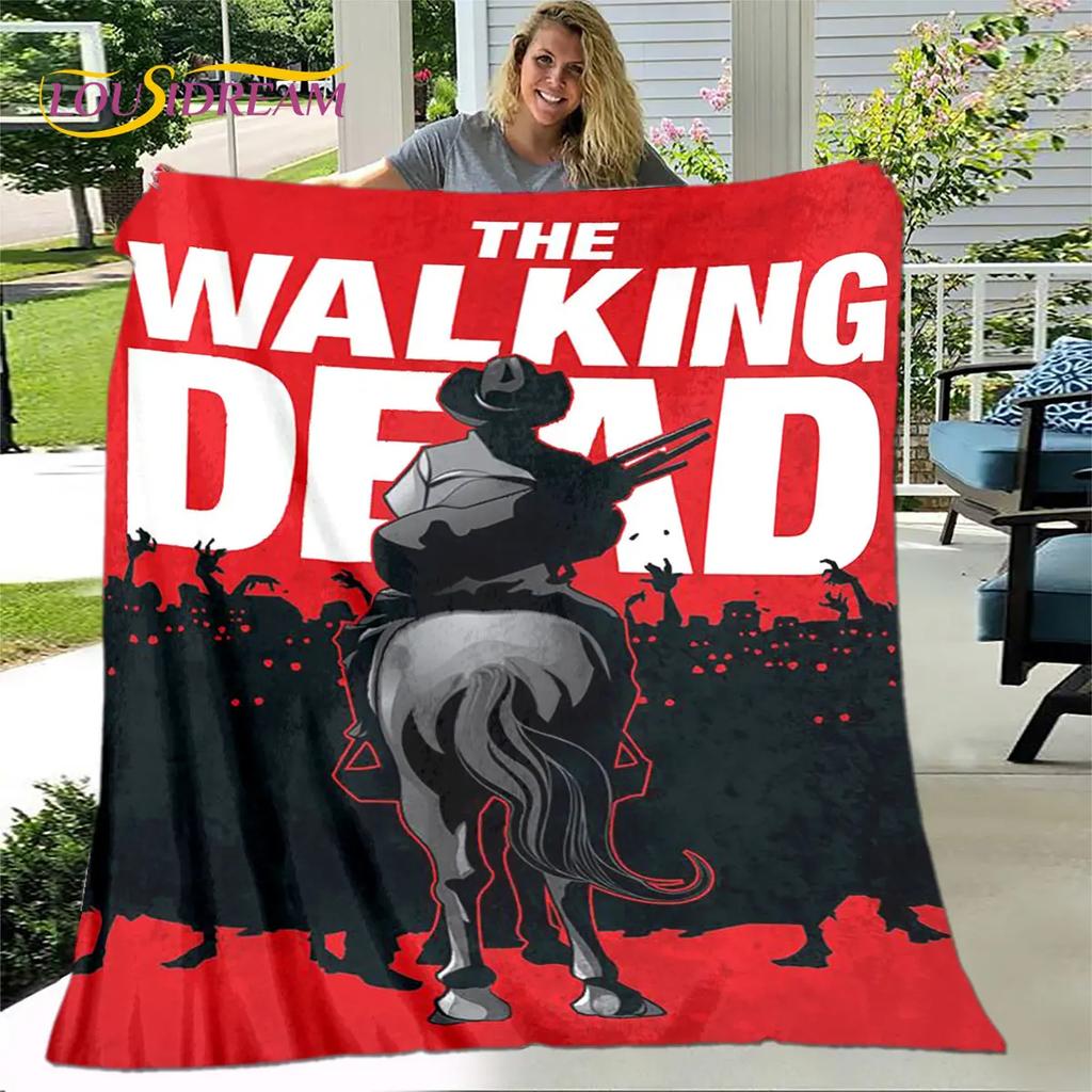 The Walking Dead Korku Yumuşak Peluş Battaniye, Flanel Battaniye Atmak Battaniye Oturma Odası Yatak Odası Yatak Kanepe Piknik Örtüsü Bettdecke
