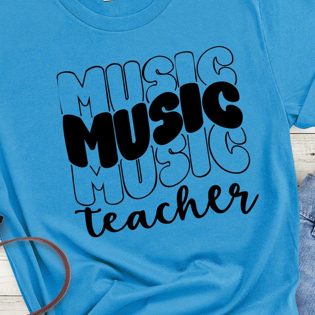 Music Teacher T-Shirt | Retro Layered Graphics Teacher Tee, 7colors