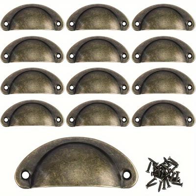 24pcs Antique Brass Drawer Pull Knobs, Cabinet Pulls, Vintage Pull Knobs for Kitchen Cabinet Closet Dresser Drawer Furniture Pulls with Screws