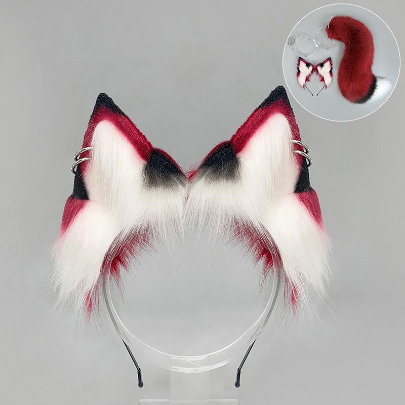 Fox Ears & Tail Cosplay Set - Halloween Beast Yokai Headband & Plush Accessory