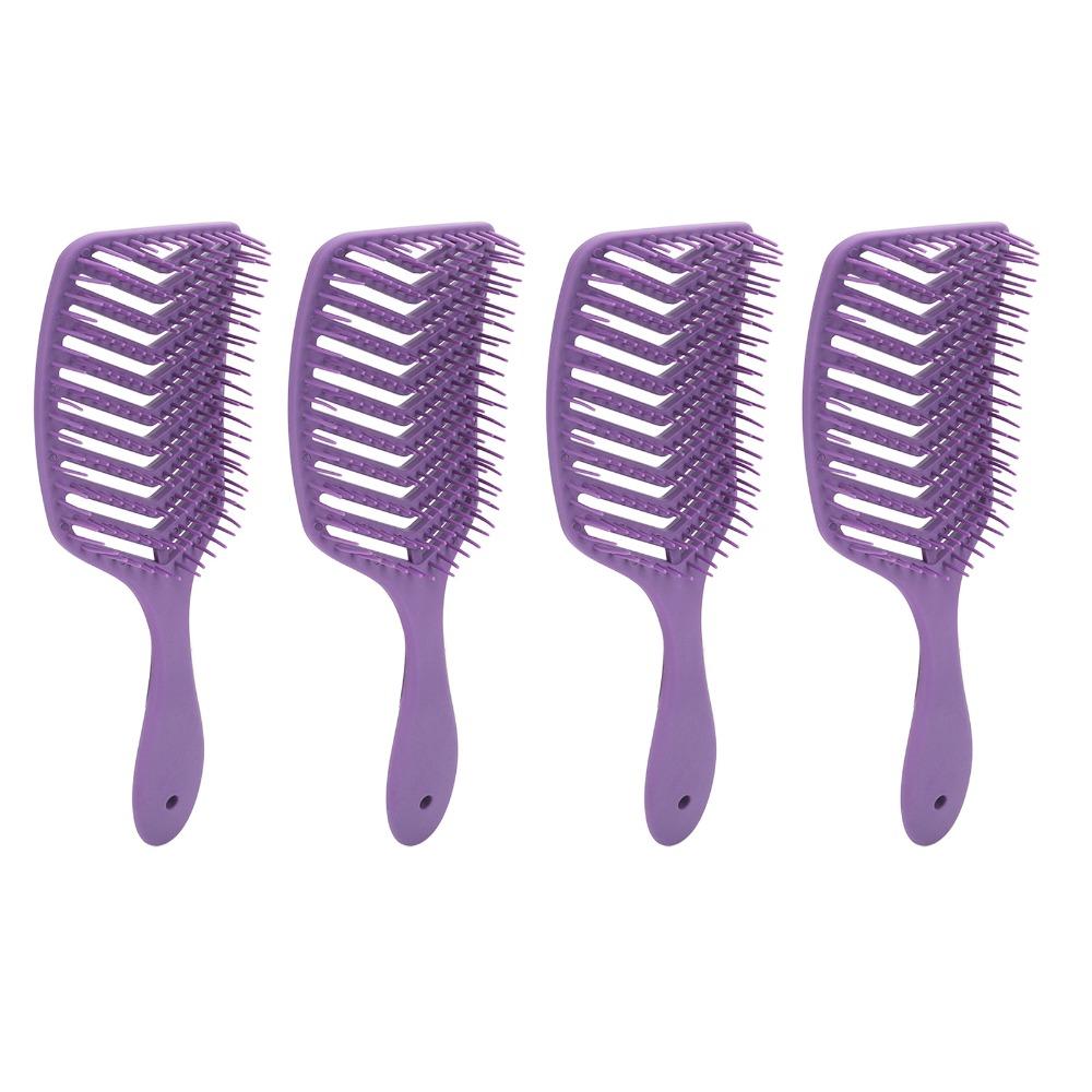 4pcs Ergonomic Design Curved Vent Brush Durable Styling Tool Home Use Vent Massage Brush  For Women