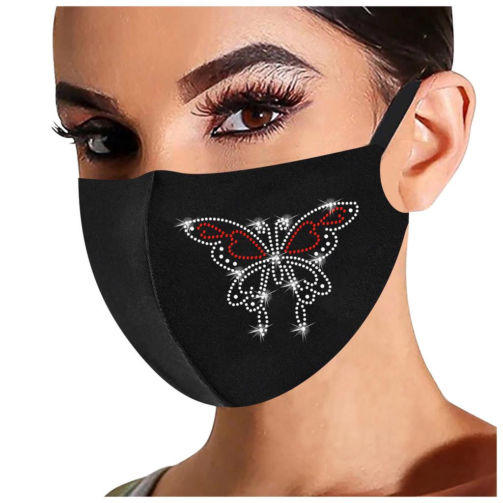 Adult Windproof Protective Shining Soft Hot Drilling Bling Rhinestone Face Mask