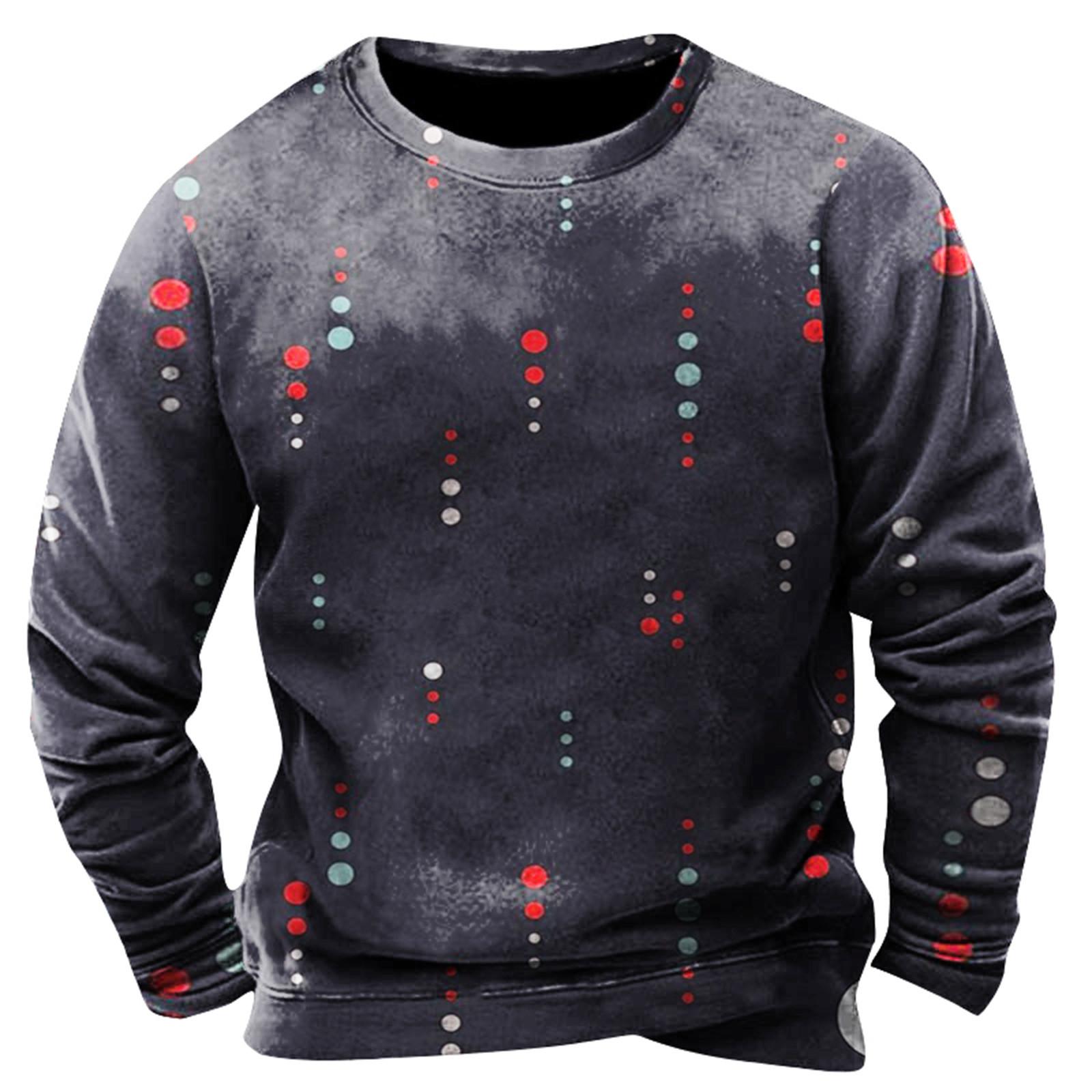 

Мужская толстовка с принтом на открытом воздухе, свободная с длинными рукавами и этническим принтом XL тёмно-синий