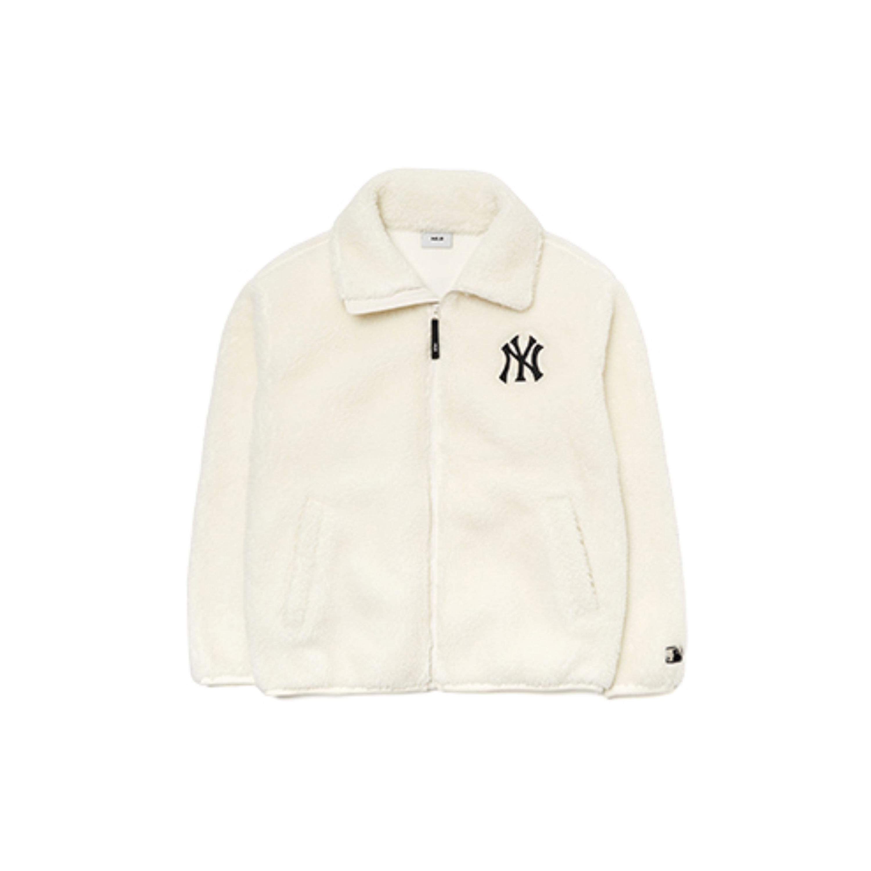 MLB Velvet Jackets Unisex Ivory White Lapel Thickened 3AJPF3016-50IVS M