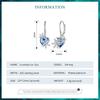 BAMOER 925 Sterling Silver Delicate Snowflake Ear Clips Blue Crystal Heart Ear Buckles for Women Birthday Gift Fine Jewelry