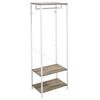 Hallway Coat Rack and Shoe Bench Tree - Grey